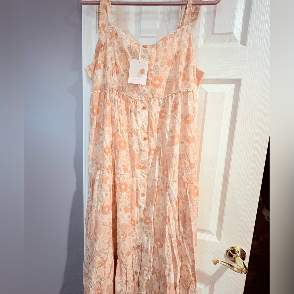 LC Lauren Conrad Peach Floral Maxi Dress